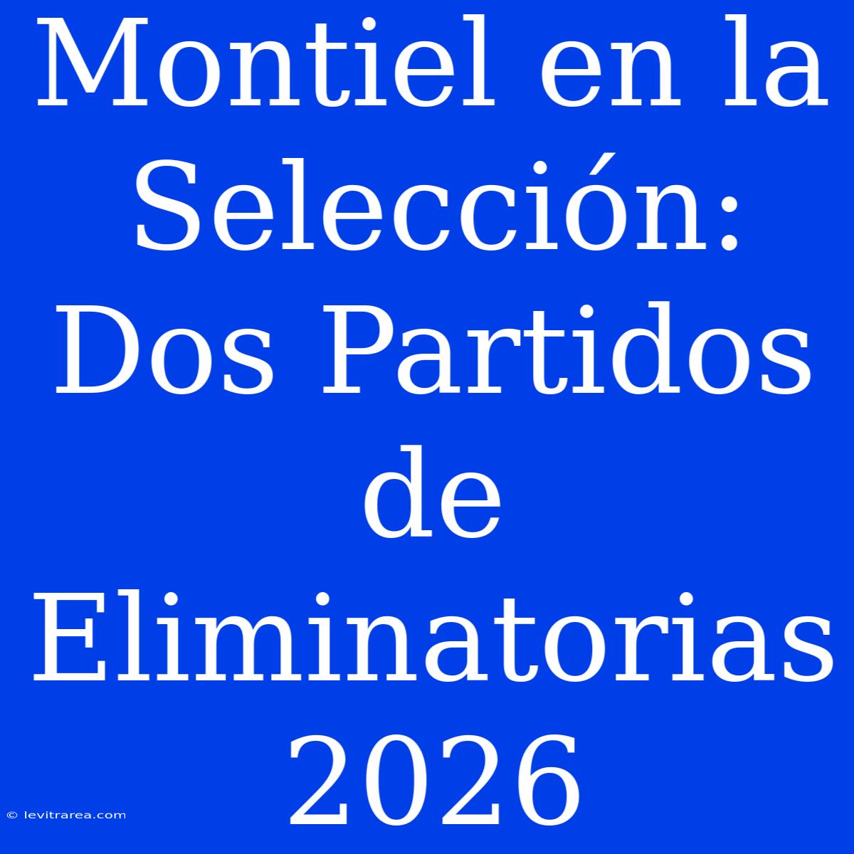 Montiel En La Selección: Dos Partidos De Eliminatorias 2026