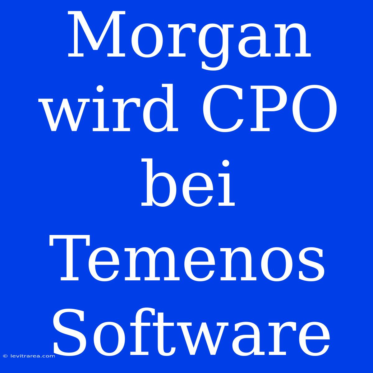 Morgan Wird CPO Bei Temenos Software