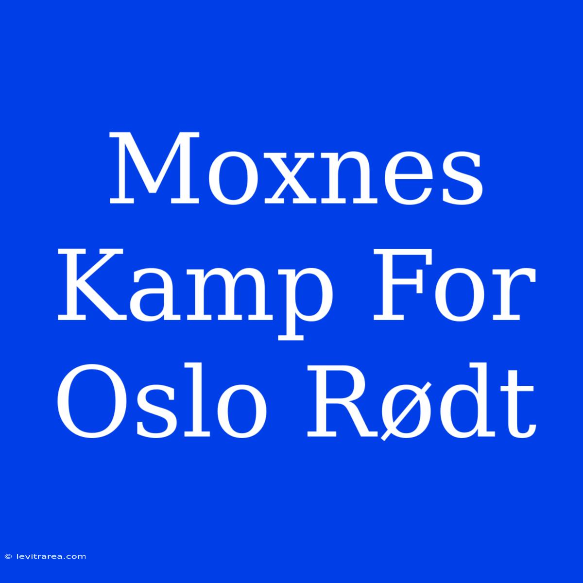 Moxnes Kamp For Oslo Rødt