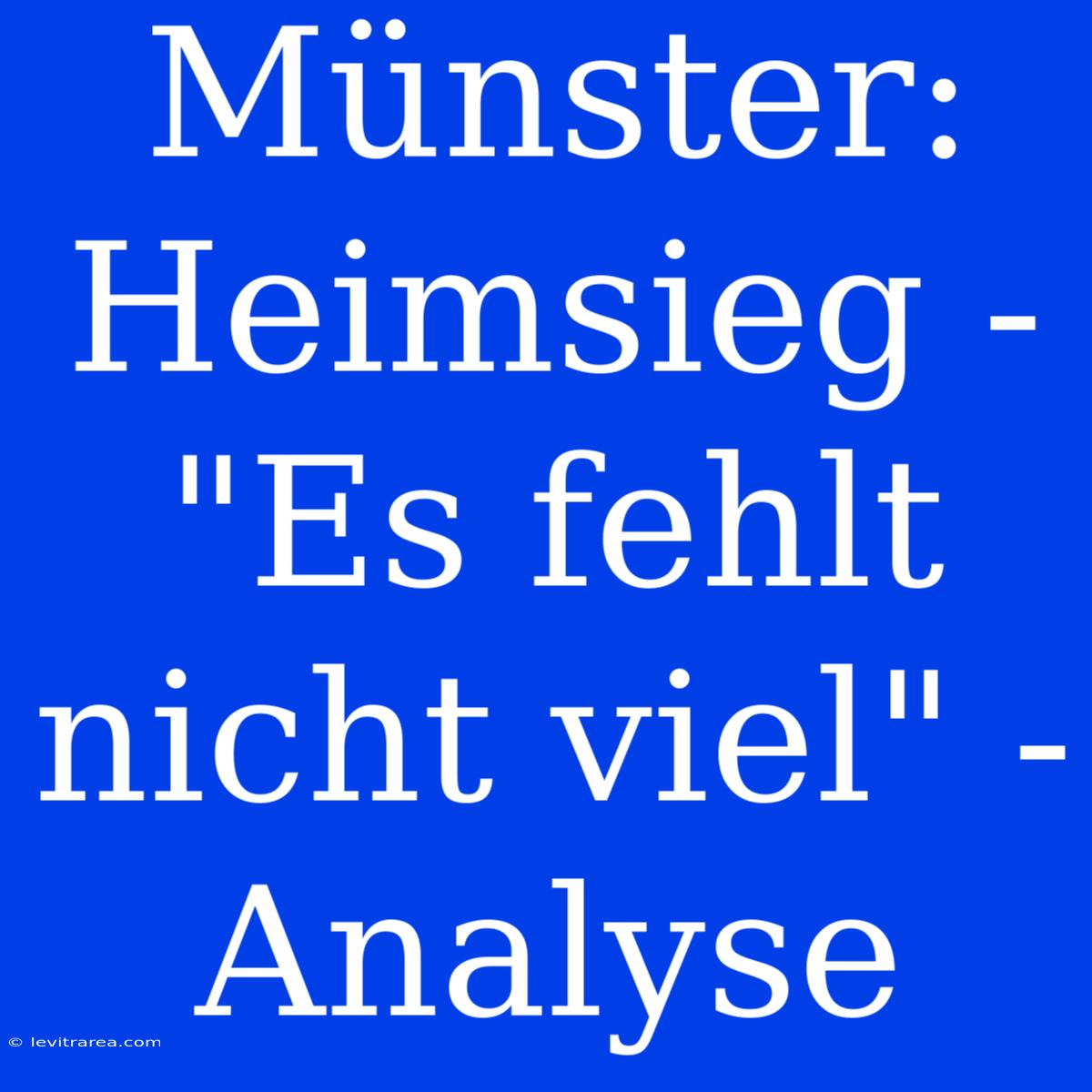 Münster: Heimsieg - 