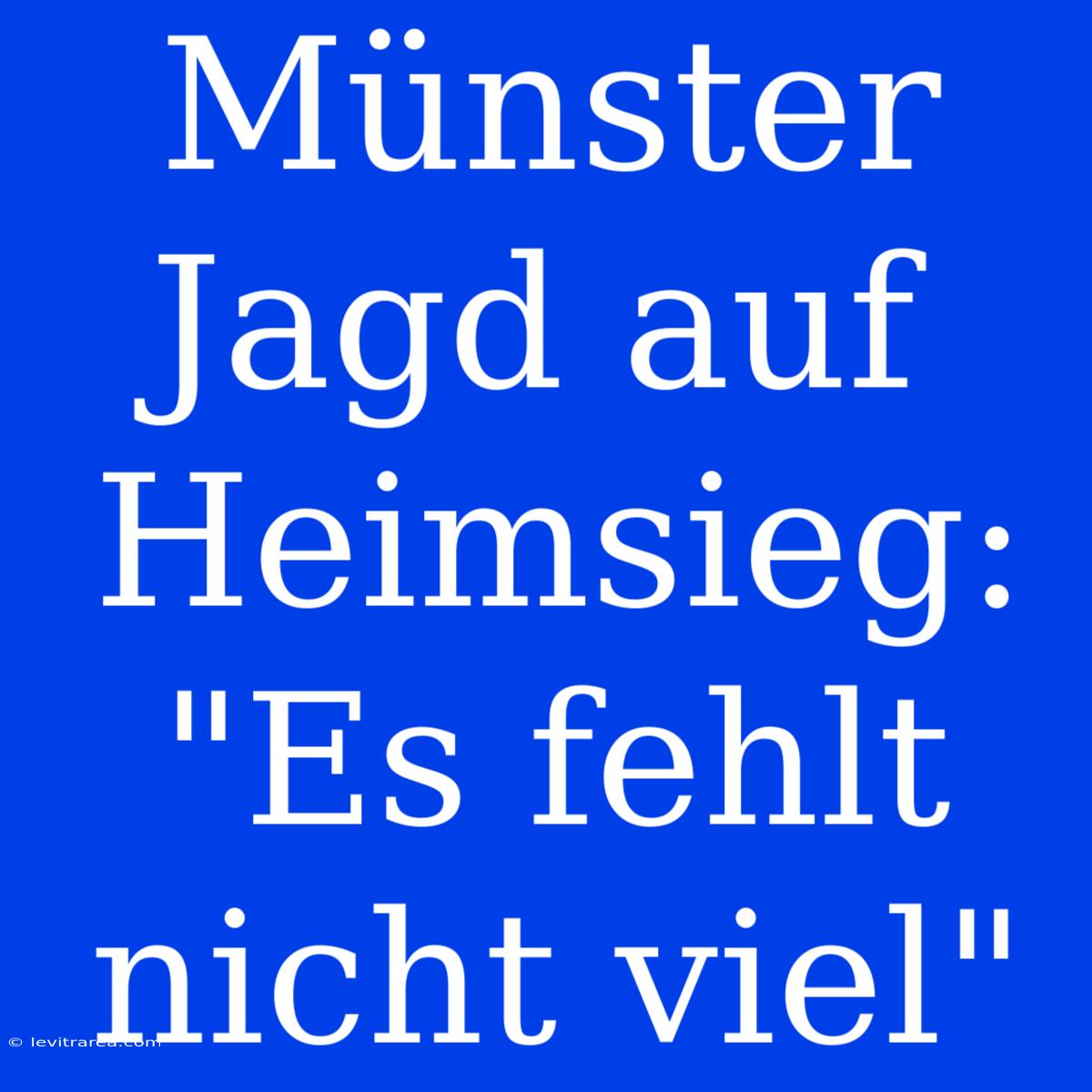 Münster Jagd Auf Heimsieg: 