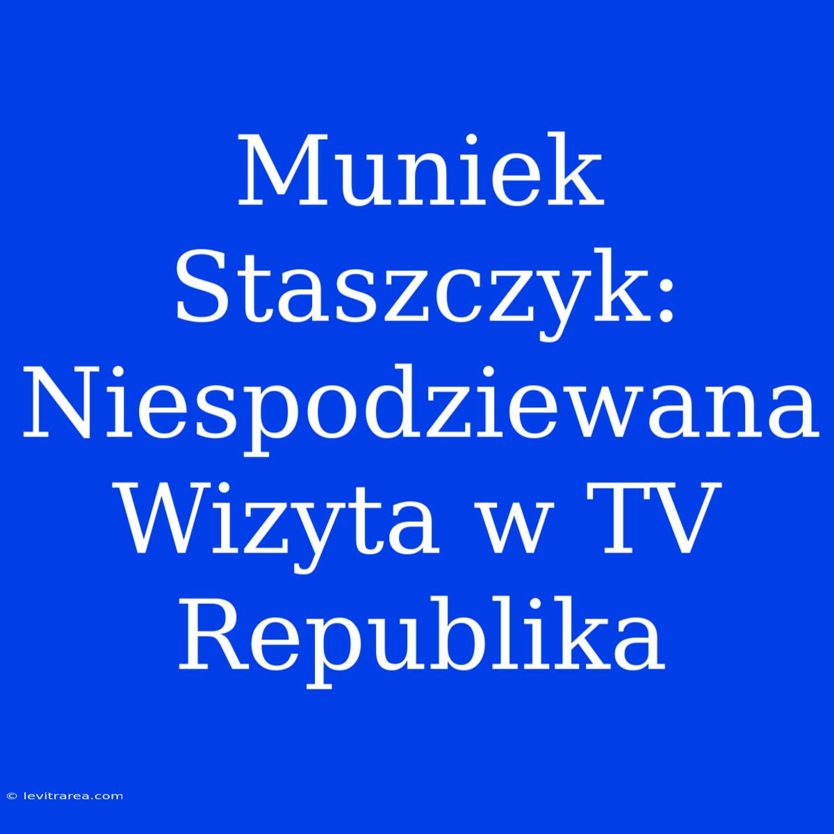 Muniek Staszczyk: Niespodziewana Wizyta W TV Republika