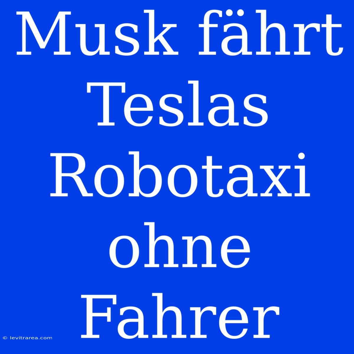 Musk Fährt Teslas Robotaxi Ohne Fahrer