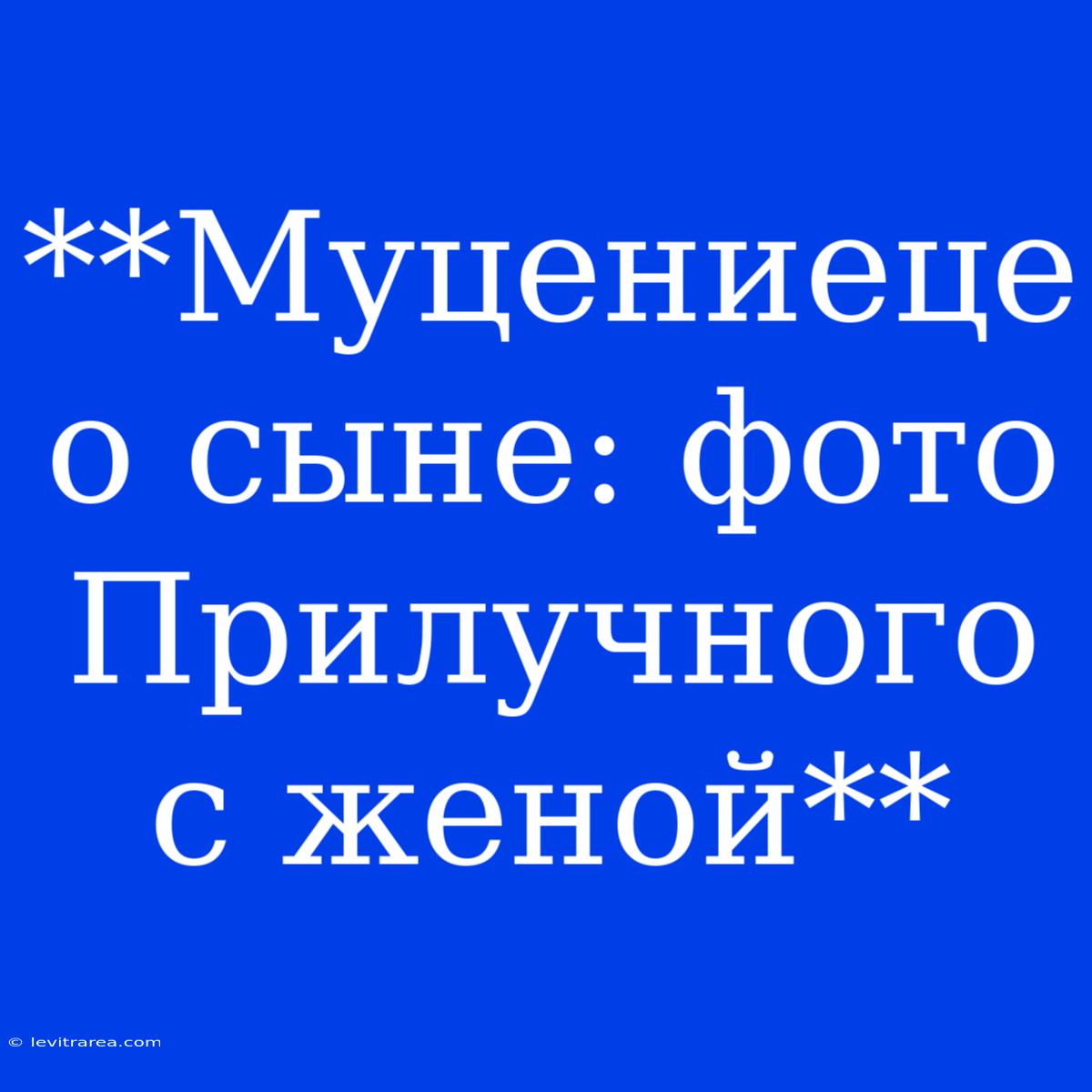 **Муцениеце О Сыне: Фото Прилучного С Женой** 