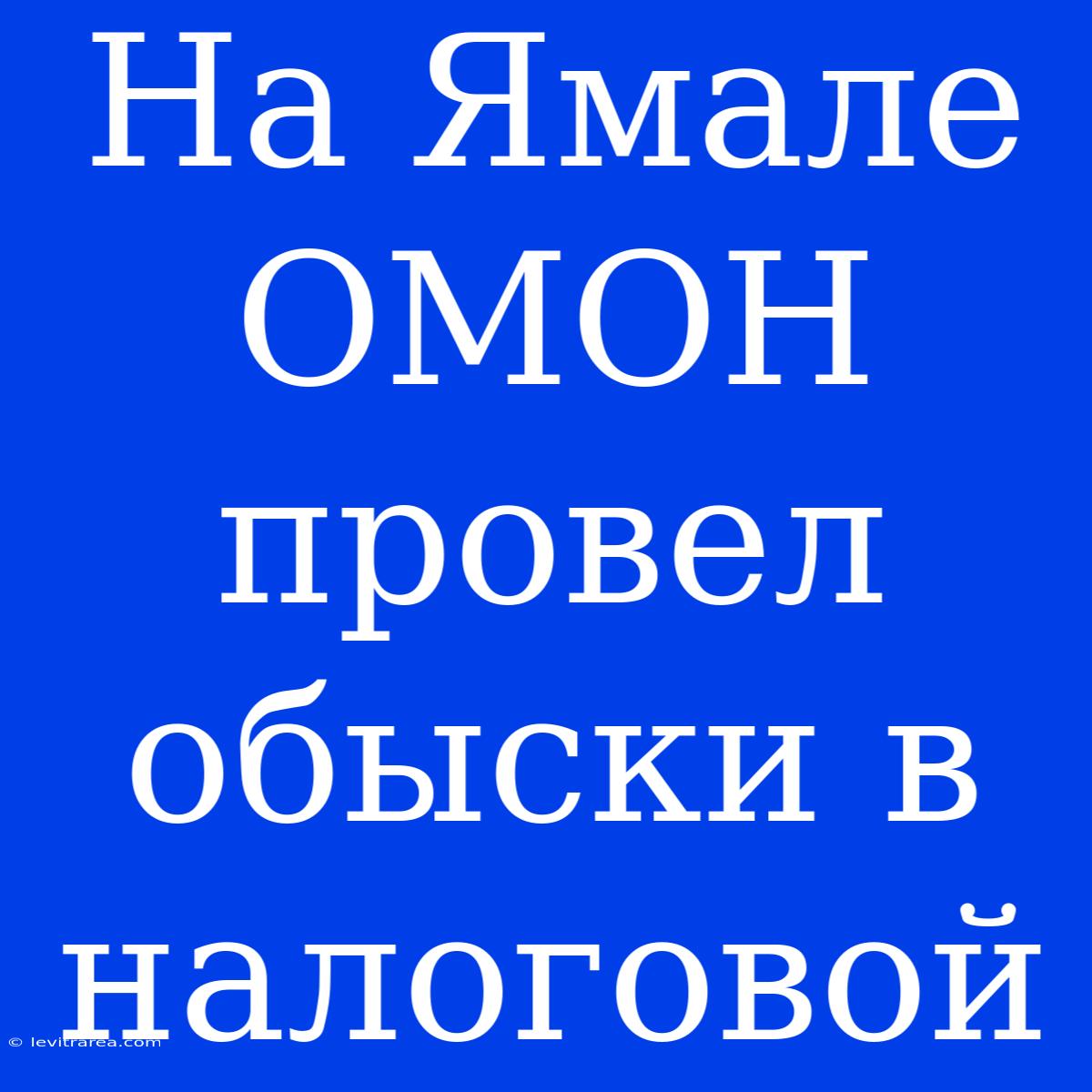 На Ямале ОМОН Провел Обыски В Налоговой