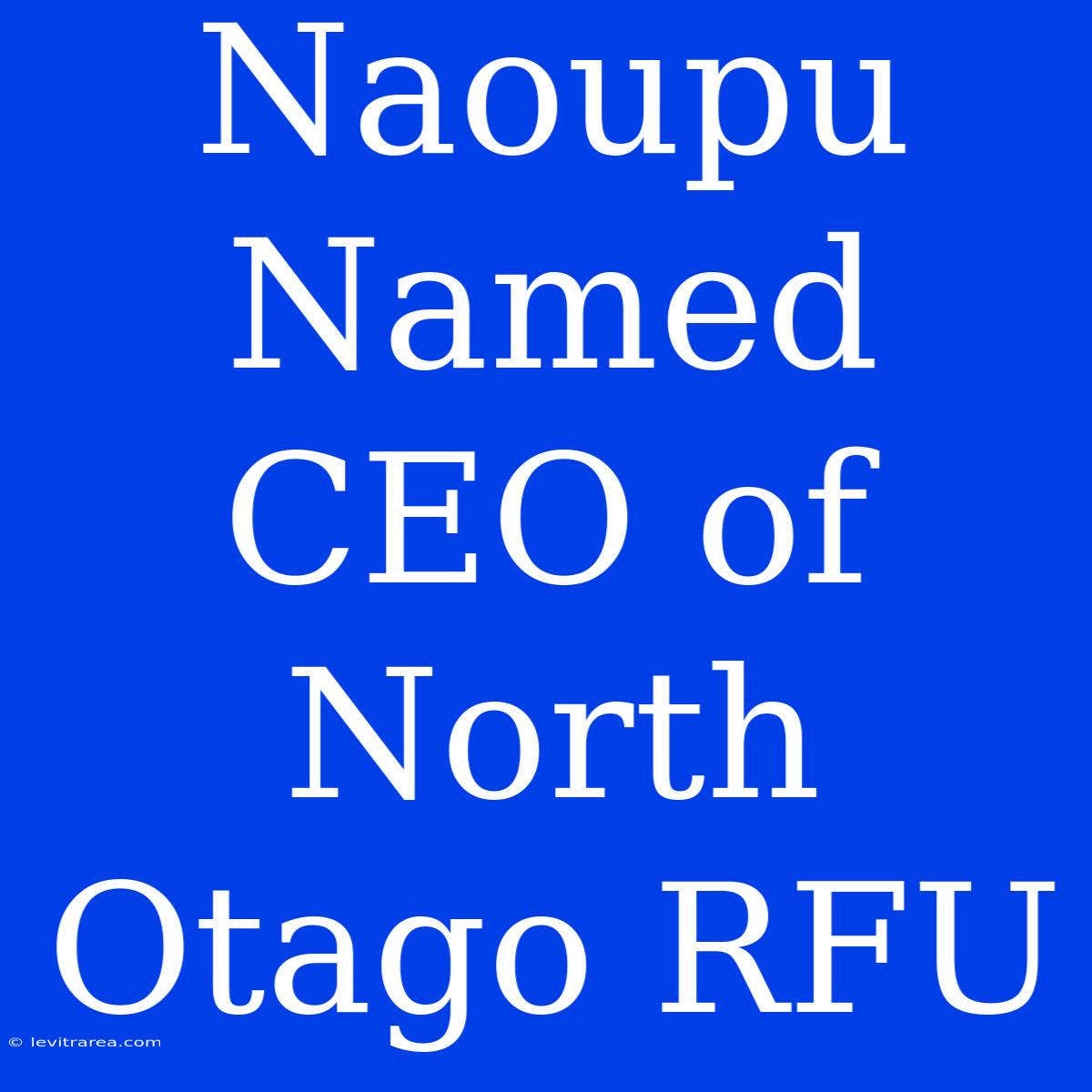 Naoupu Named CEO Of North Otago RFU