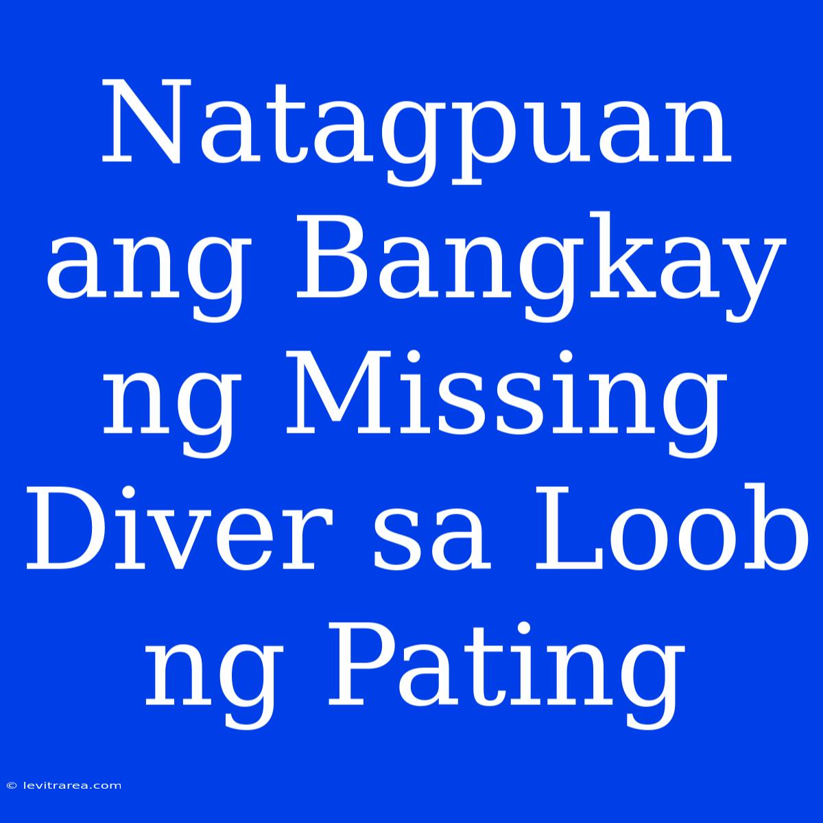 Natagpuan Ang Bangkay Ng Missing Diver Sa Loob Ng Pating