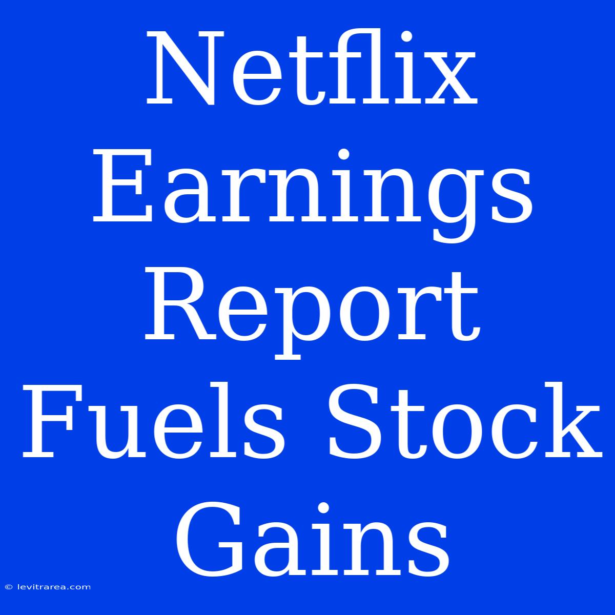 Netflix Earnings Report Fuels Stock Gains 