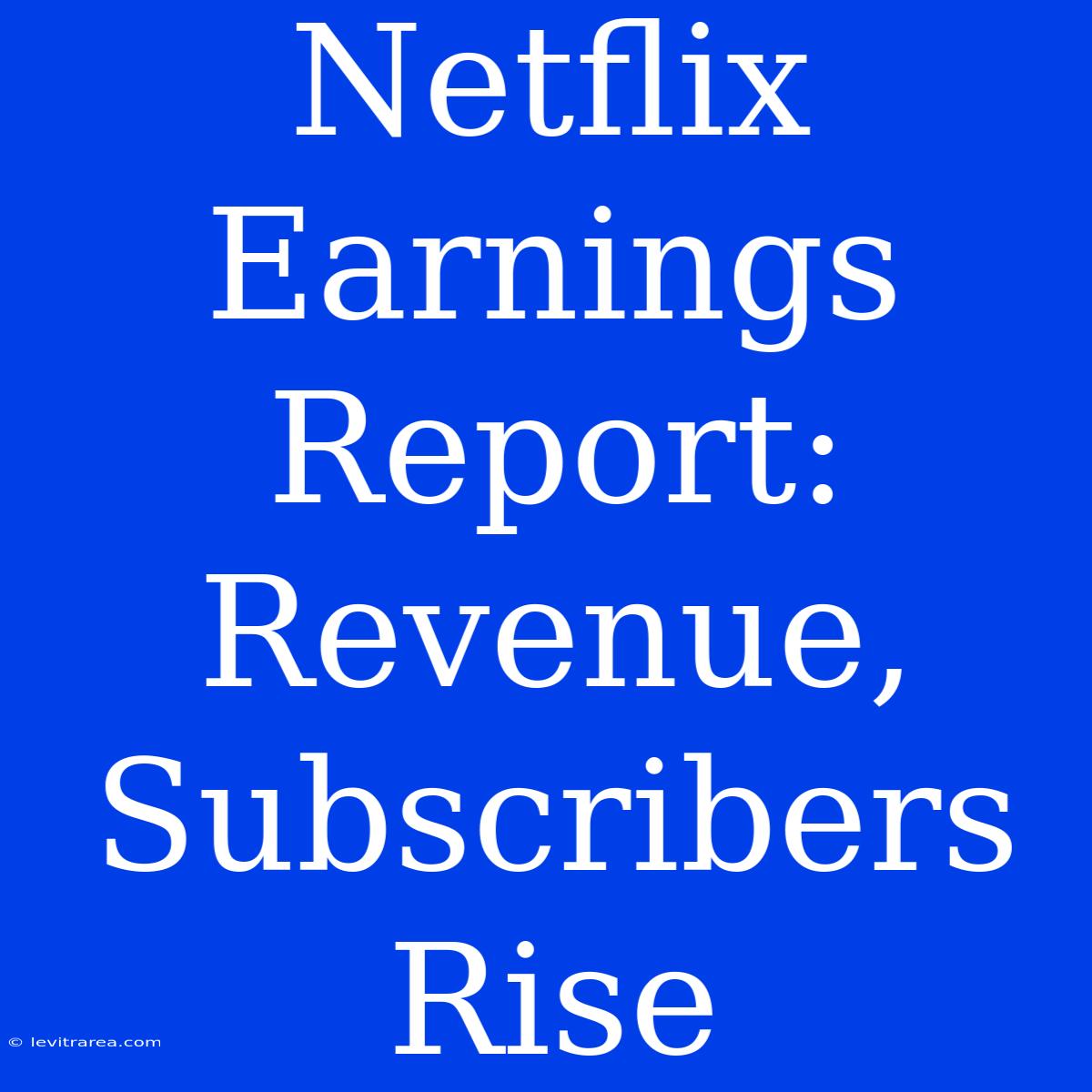 Netflix Earnings Report: Revenue, Subscribers Rise