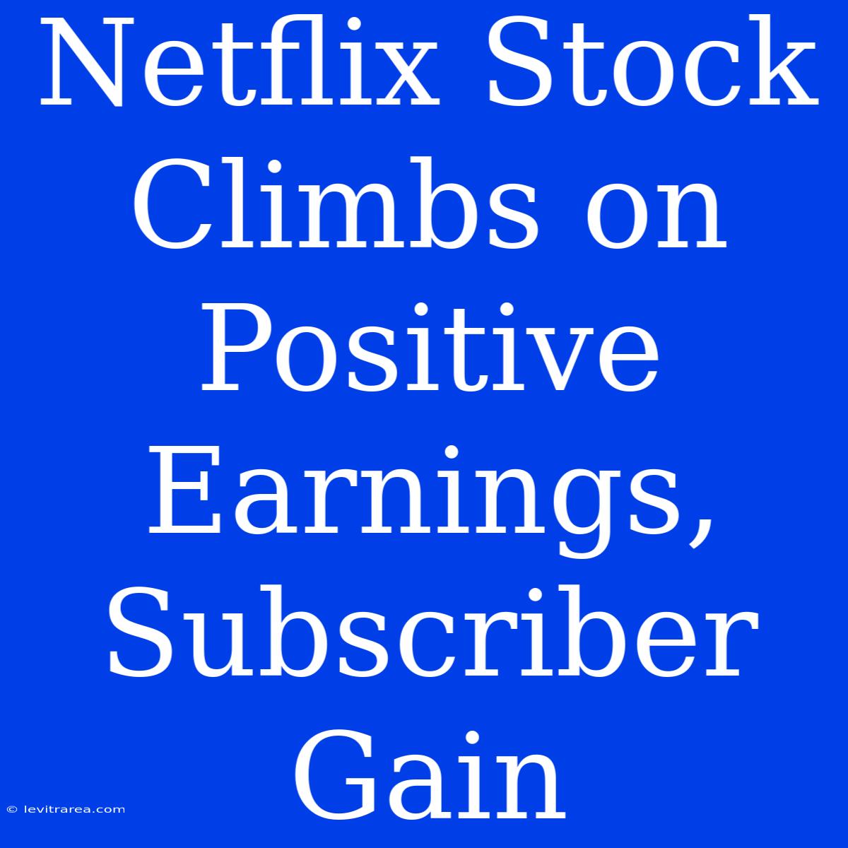 Netflix Stock Climbs On Positive Earnings, Subscriber Gain