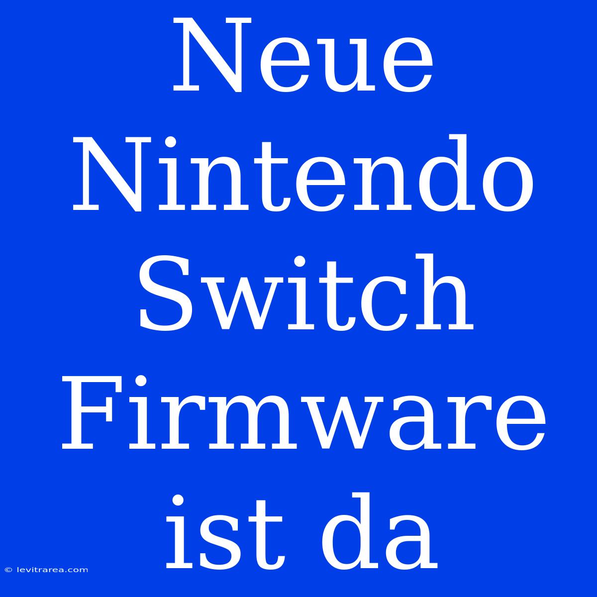 Neue Nintendo Switch Firmware Ist Da