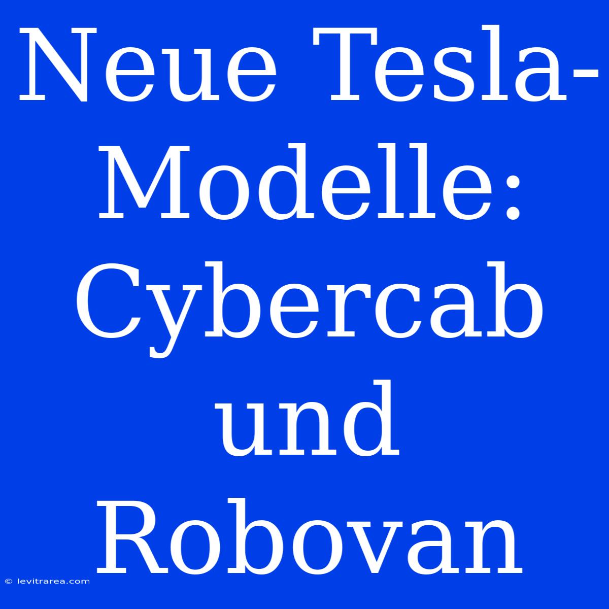 Neue Tesla-Modelle: Cybercab Und Robovan