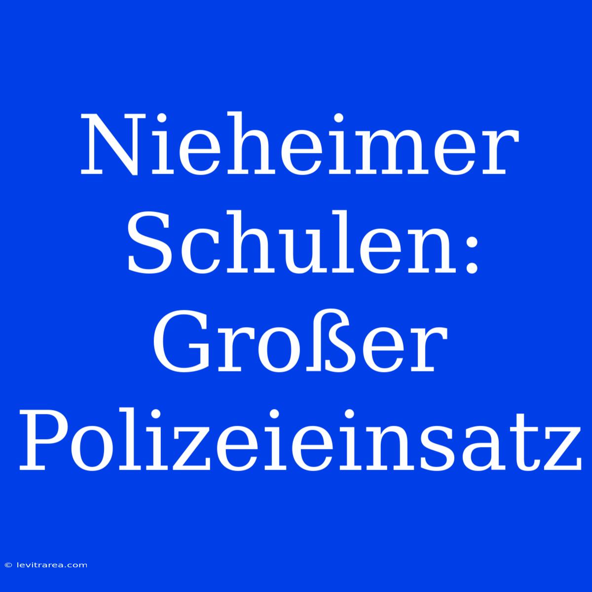 Nieheimer Schulen: Großer Polizeieinsatz