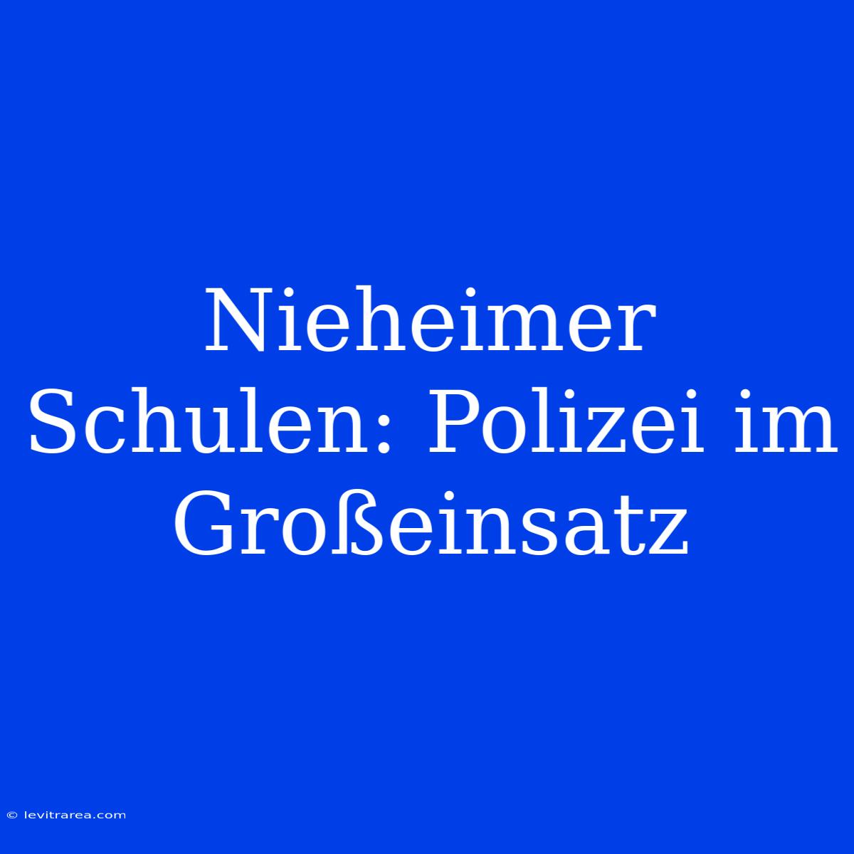 Nieheimer Schulen: Polizei Im Großeinsatz