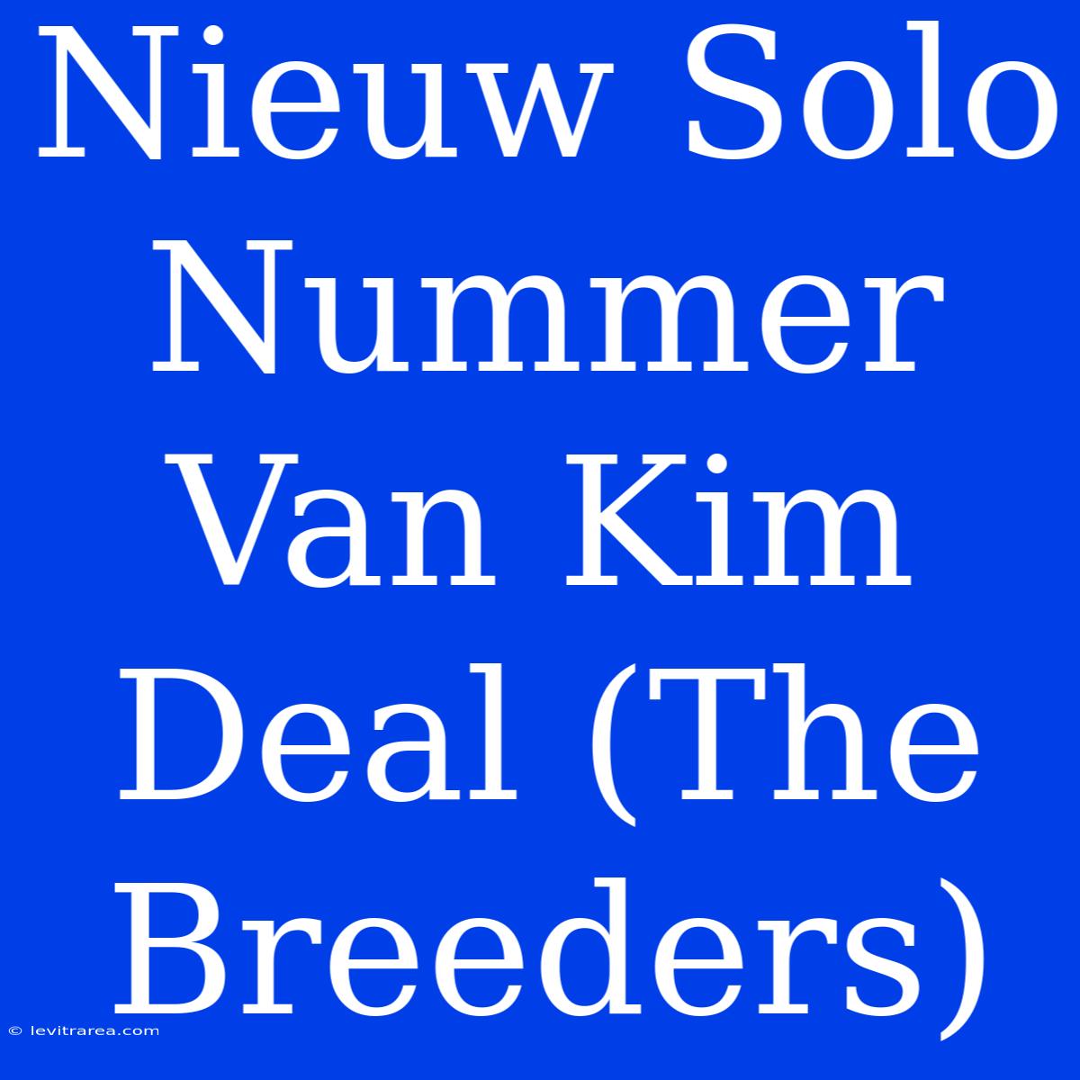 Nieuw Solo Nummer Van Kim Deal (The Breeders)