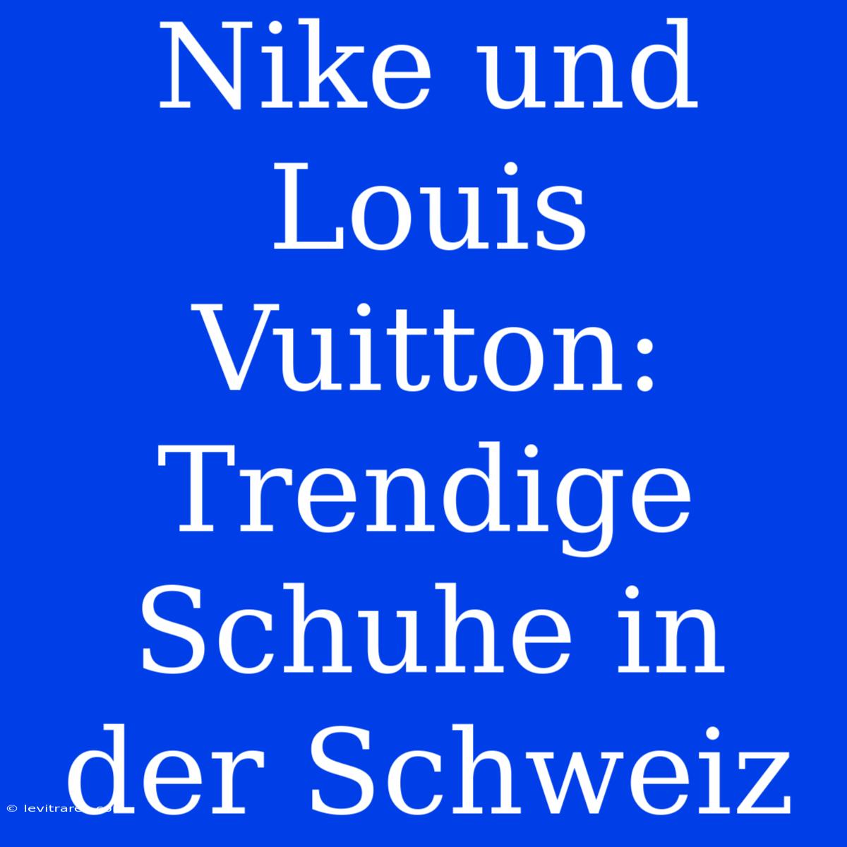 Nike Und Louis Vuitton: Trendige Schuhe In Der Schweiz