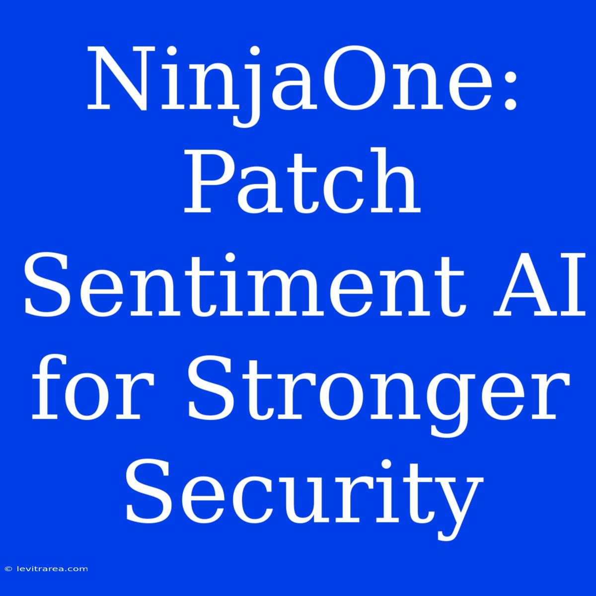 NinjaOne: Patch Sentiment AI For Stronger Security 