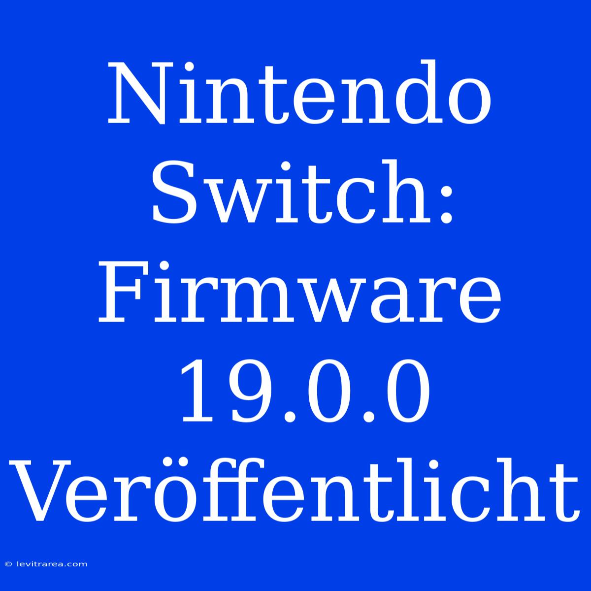 Nintendo Switch: Firmware 19.0.0 Veröffentlicht