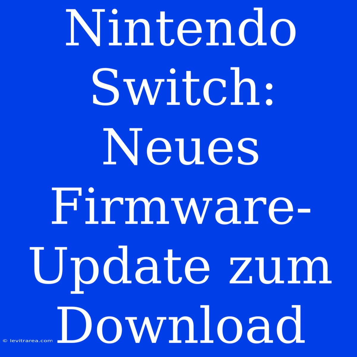 Nintendo Switch: Neues Firmware-Update Zum Download