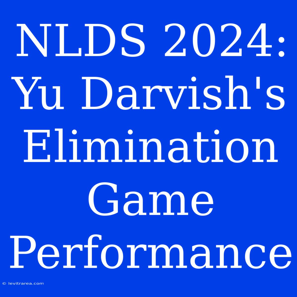 NLDS 2024: Yu Darvish's Elimination Game Performance 