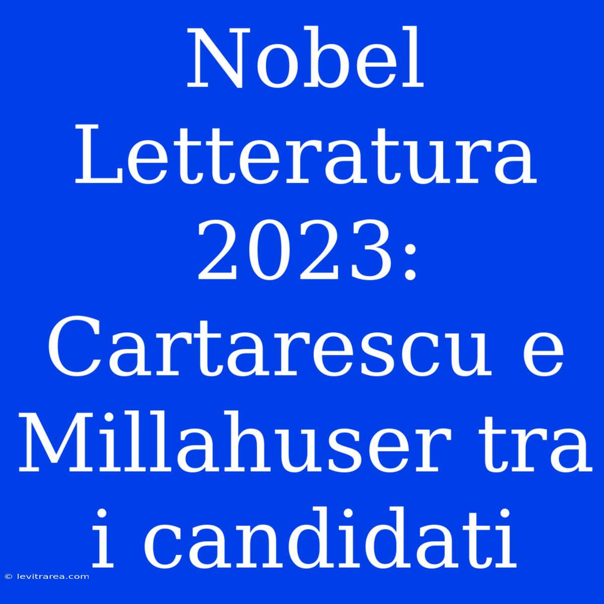 Nobel Letteratura 2023: Cartarescu E Millahuser Tra I Candidati