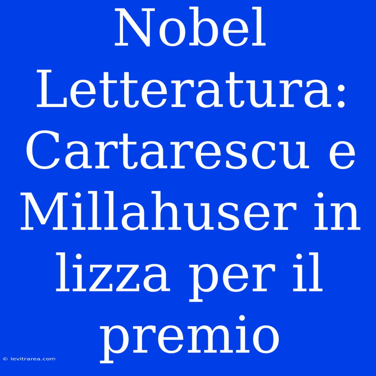 Nobel Letteratura: Cartarescu E Millahuser In Lizza Per Il Premio