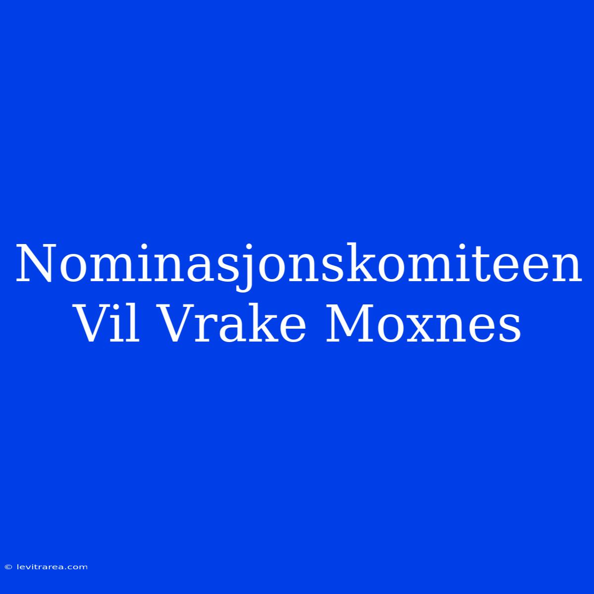 Nominasjonskomiteen Vil Vrake Moxnes