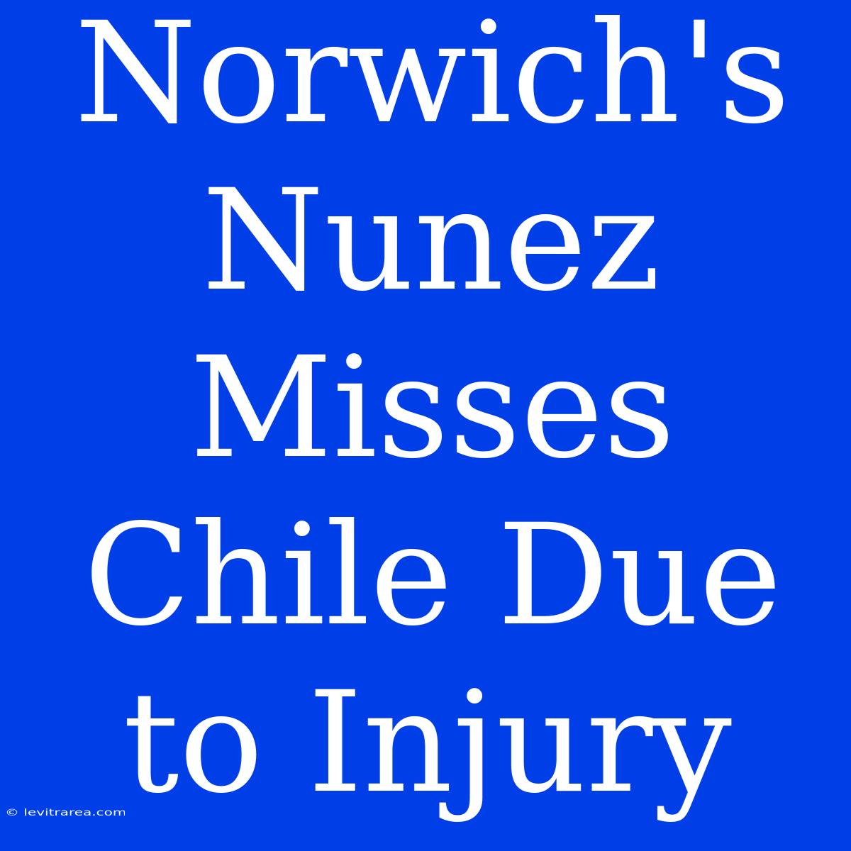 Norwich's Nunez Misses Chile Due To Injury 