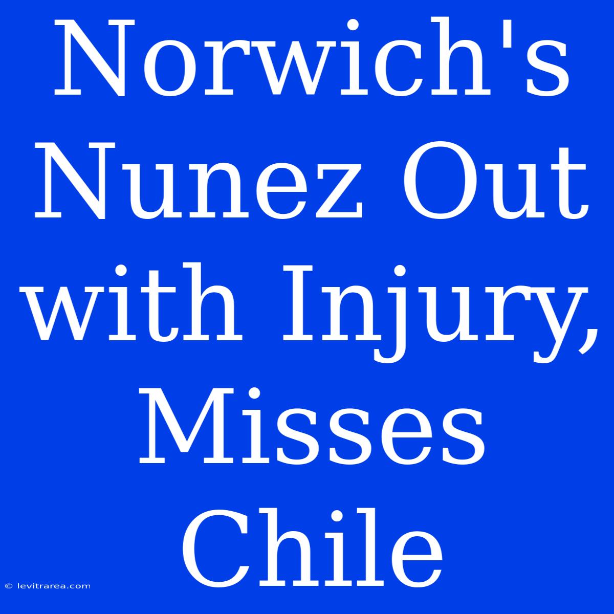 Norwich's Nunez Out With Injury, Misses Chile