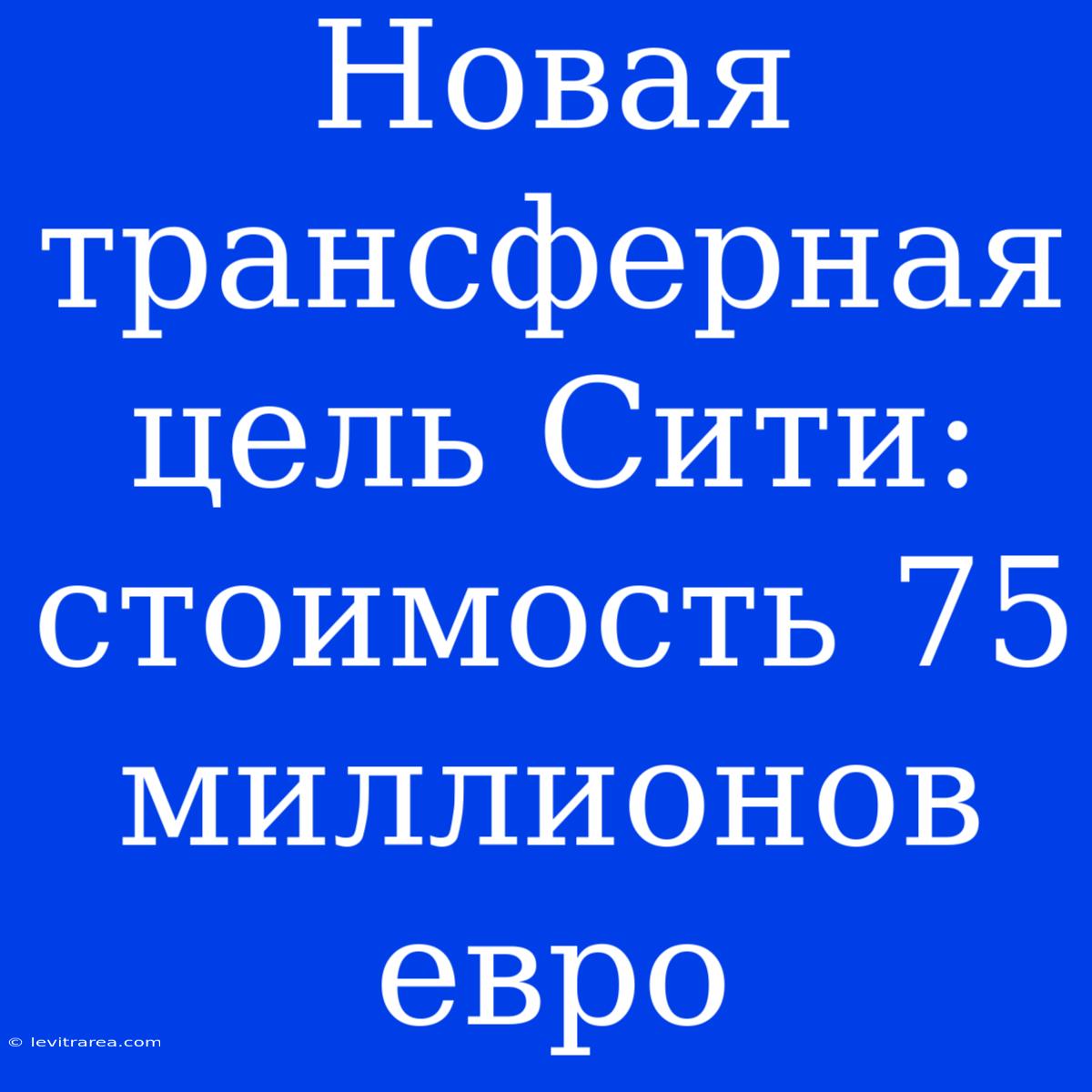 Новая Трансферная Цель Сити: Стоимость 75 Миллионов Евро