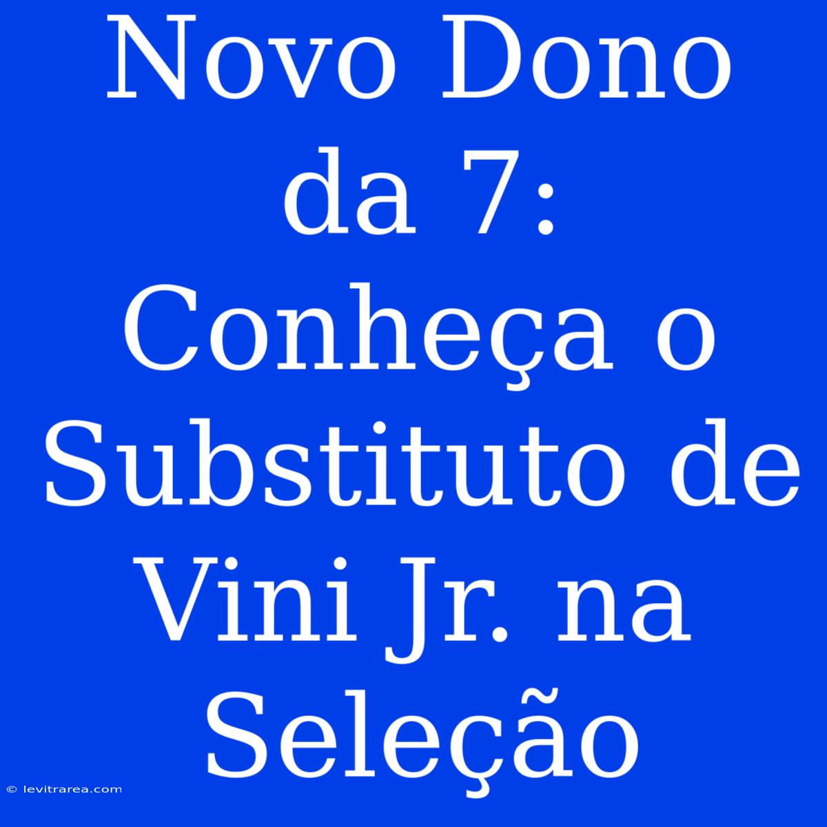 Novo Dono Da 7: Conheça O Substituto De Vini Jr. Na Seleção