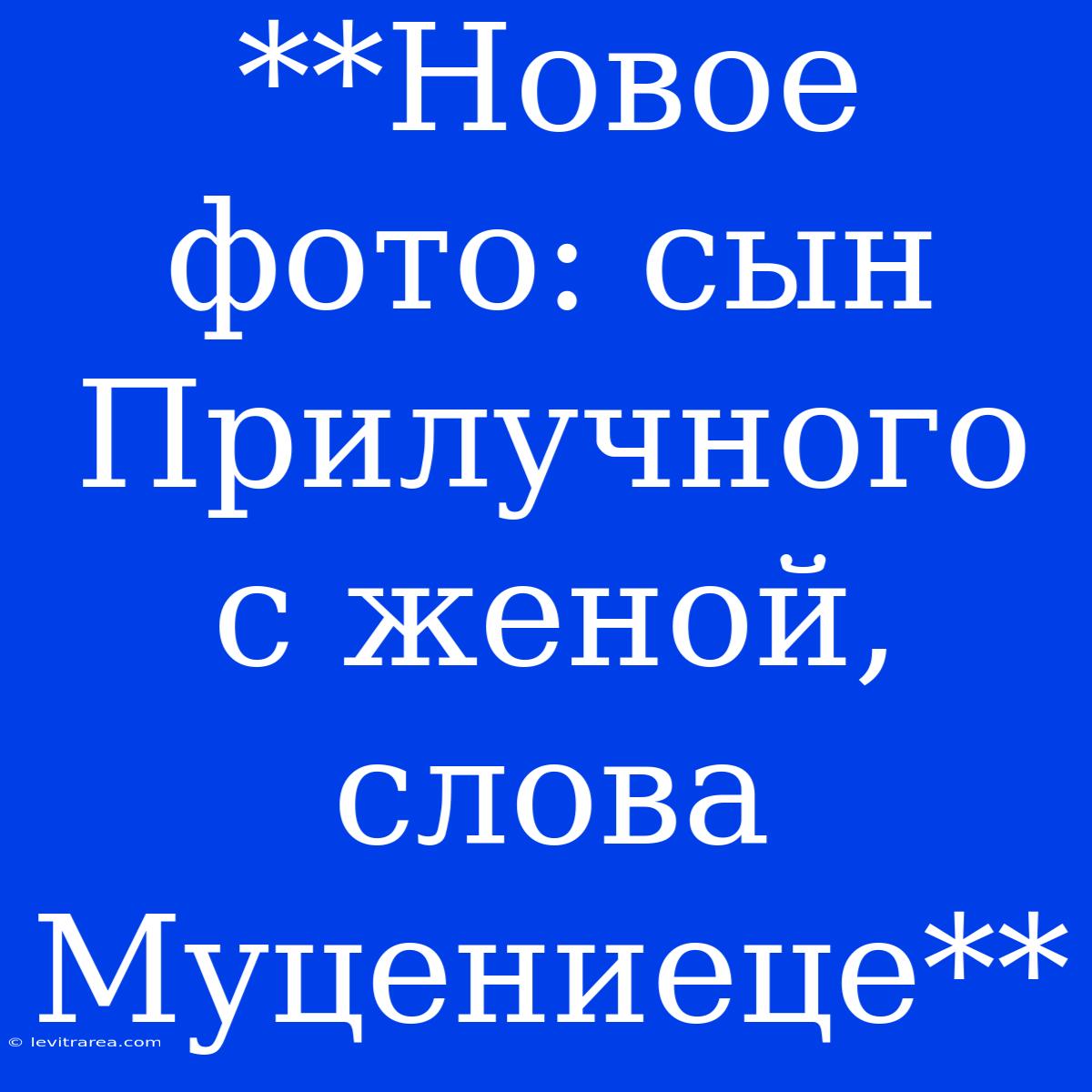 **Новое Фото: Сын Прилучного С Женой, Слова Муцениеце**