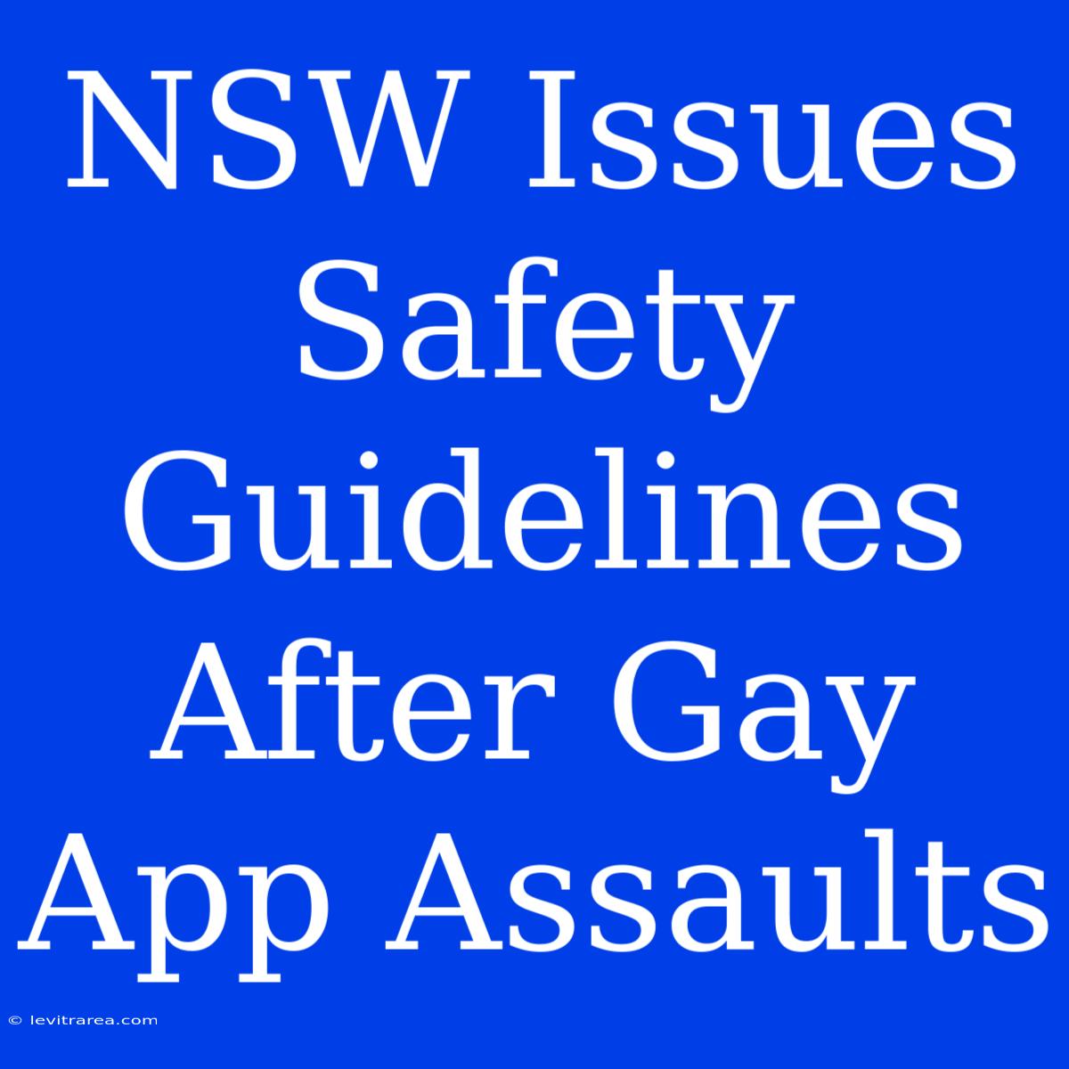 NSW Issues Safety Guidelines After Gay App Assaults