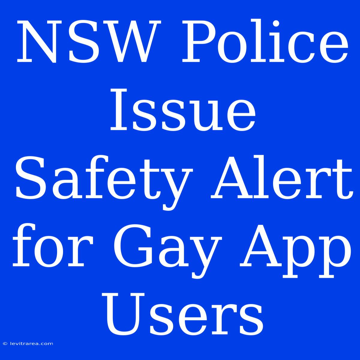 NSW Police Issue Safety Alert For Gay App Users