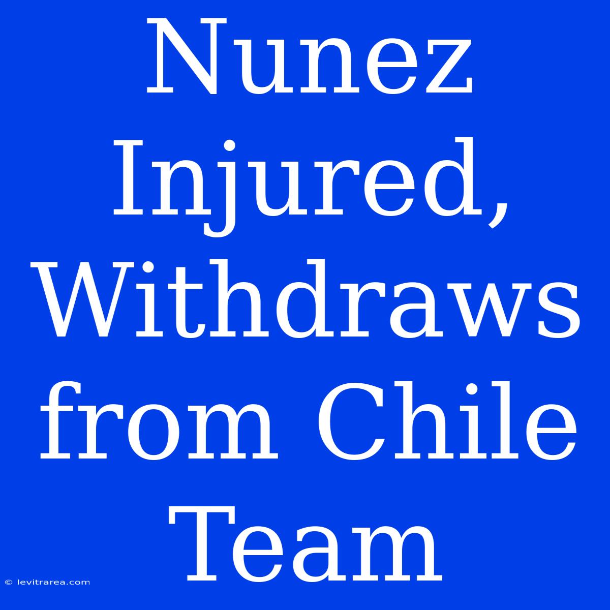 Nunez Injured, Withdraws From Chile Team