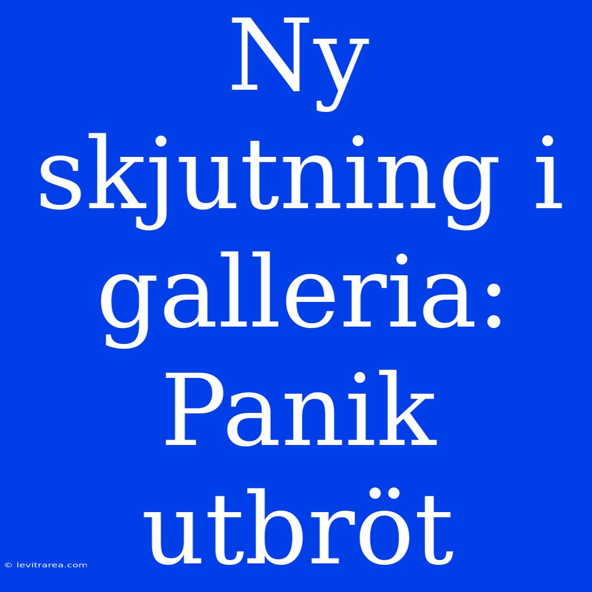 Ny Skjutning I Galleria: Panik Utbröt