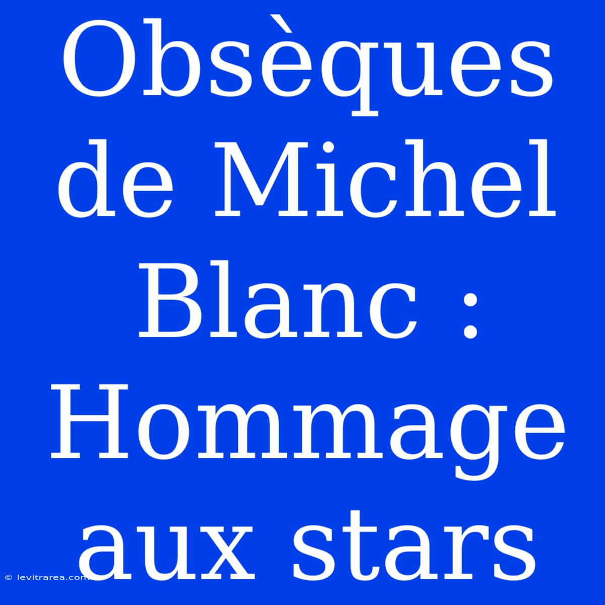 Obsèques De Michel Blanc : Hommage Aux Stars 