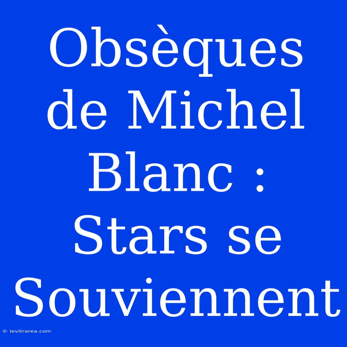 Obsèques De Michel Blanc : Stars Se Souviennent