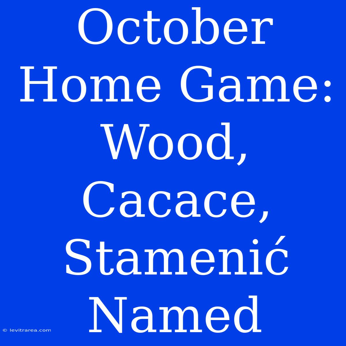 October Home Game: Wood, Cacace, Stamenić Named