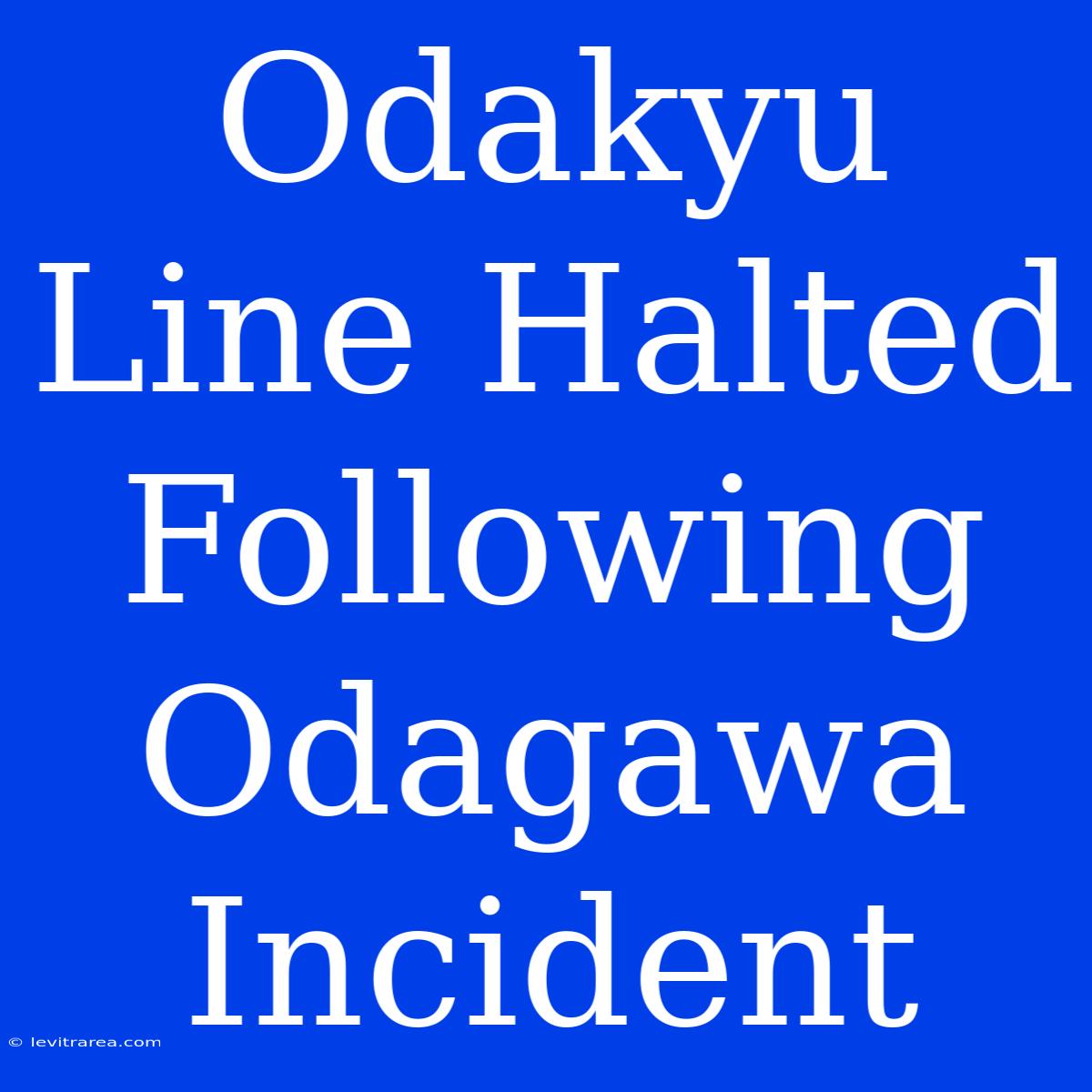 Odakyu Line Halted Following Odagawa Incident 