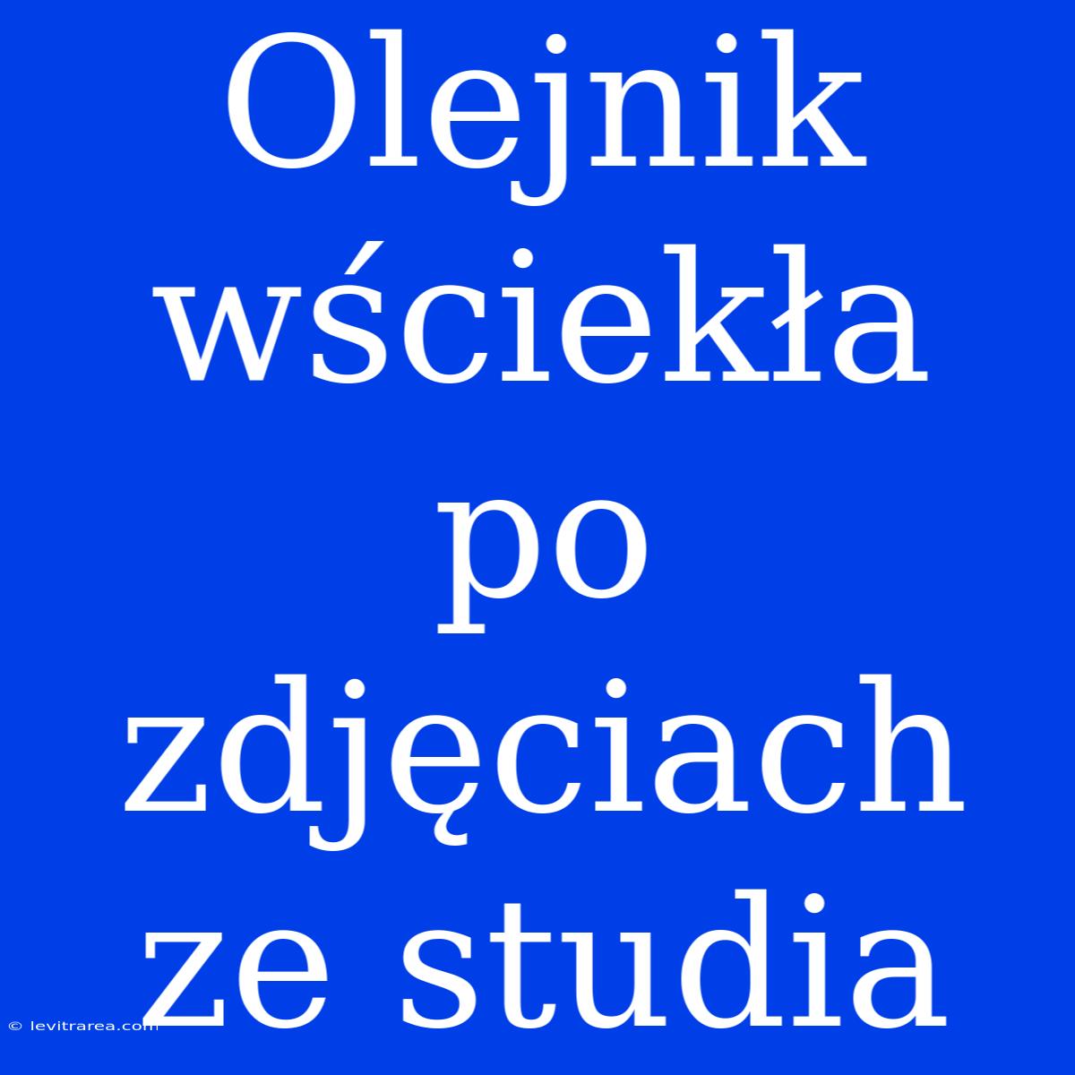 Olejnik Wściekła Po Zdjęciach Ze Studia