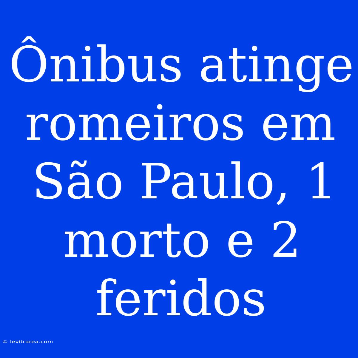 Ônibus Atinge Romeiros Em São Paulo, 1 Morto E 2 Feridos