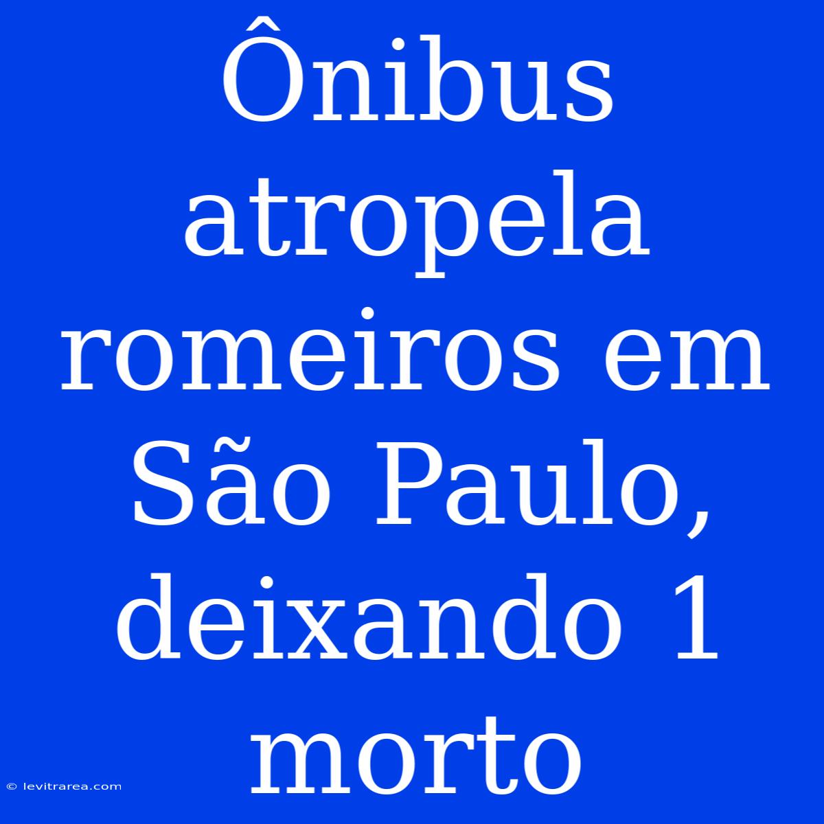 Ônibus Atropela Romeiros Em São Paulo, Deixando 1 Morto