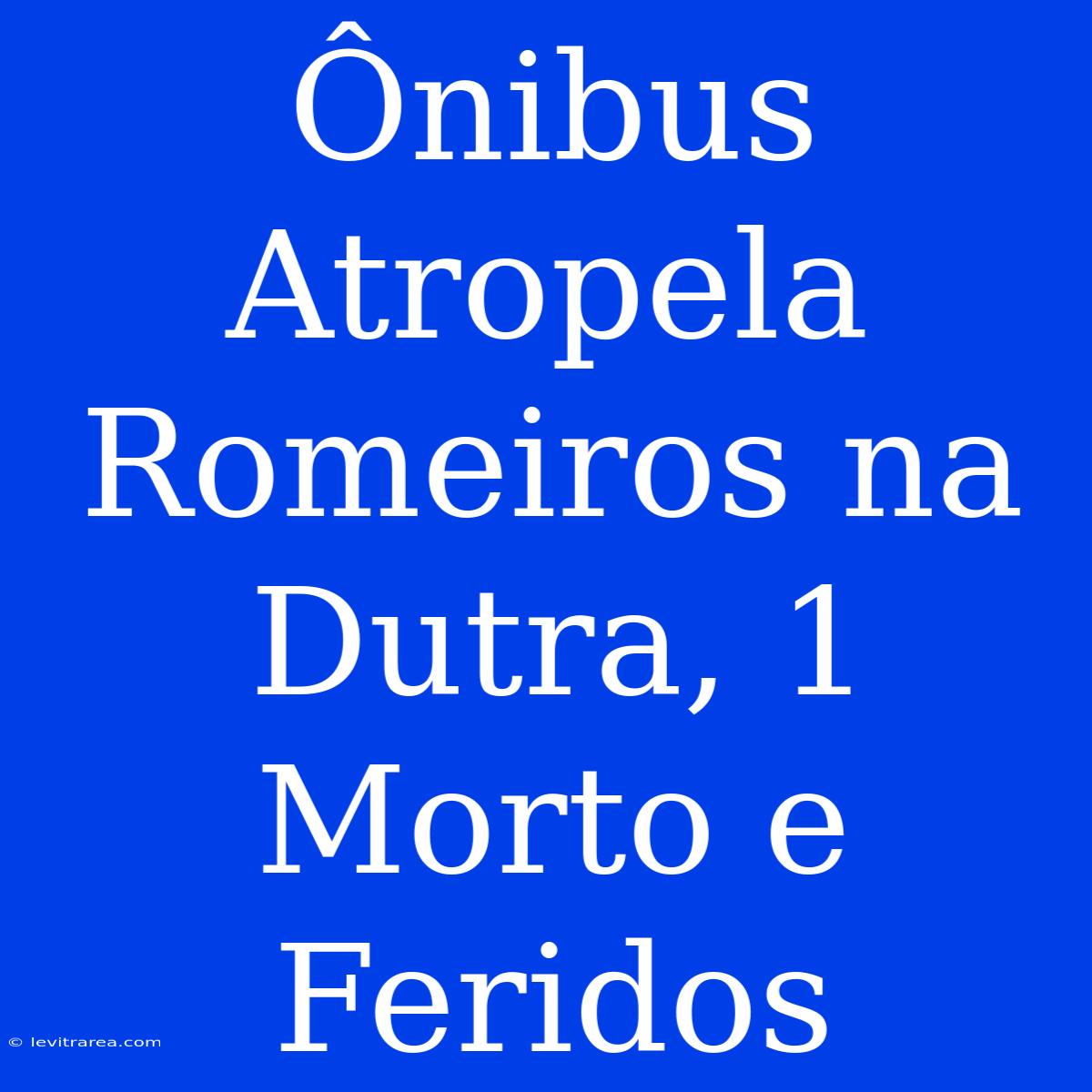 Ônibus Atropela Romeiros Na Dutra, 1 Morto E Feridos