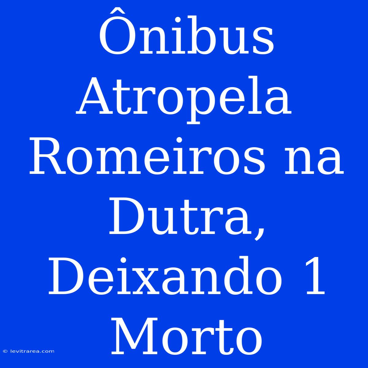 Ônibus Atropela Romeiros Na Dutra, Deixando 1 Morto