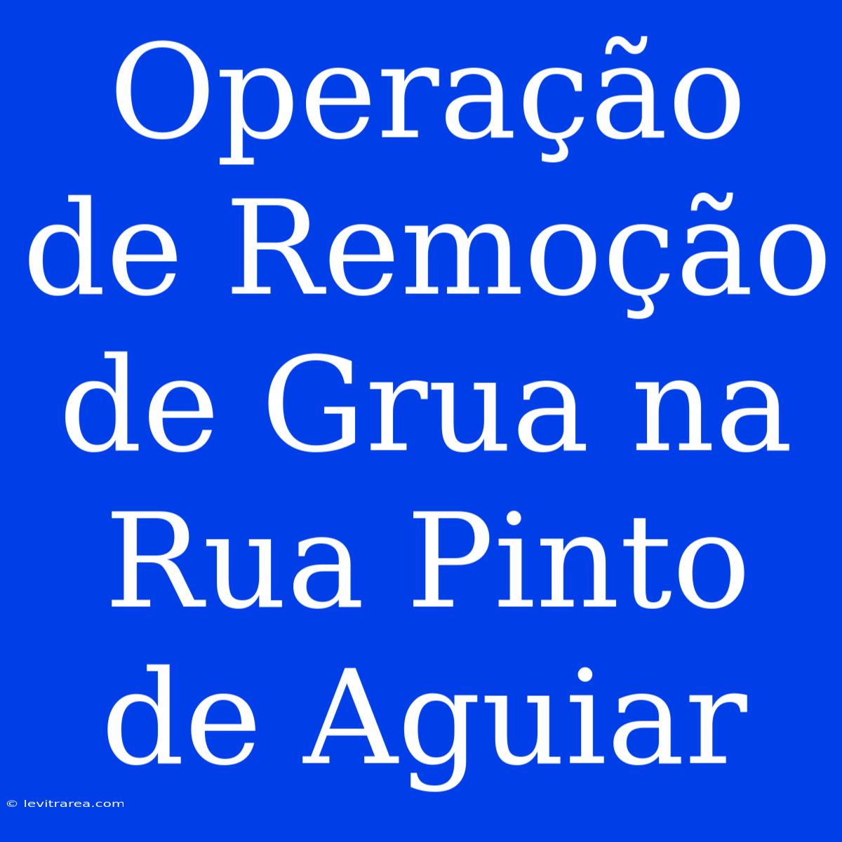 Operação De Remoção De Grua Na Rua Pinto De Aguiar 