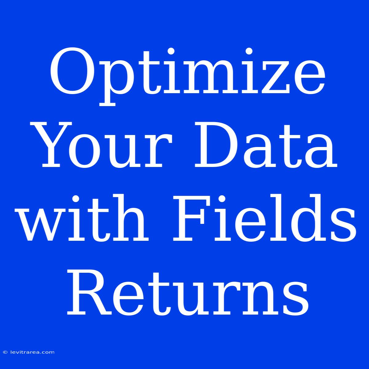 Optimize Your Data With Fields Returns