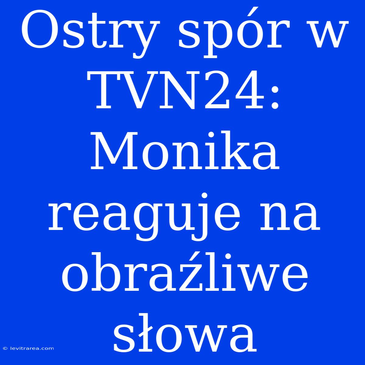 Ostry Spór W TVN24: Monika Reaguje Na Obraźliwe Słowa