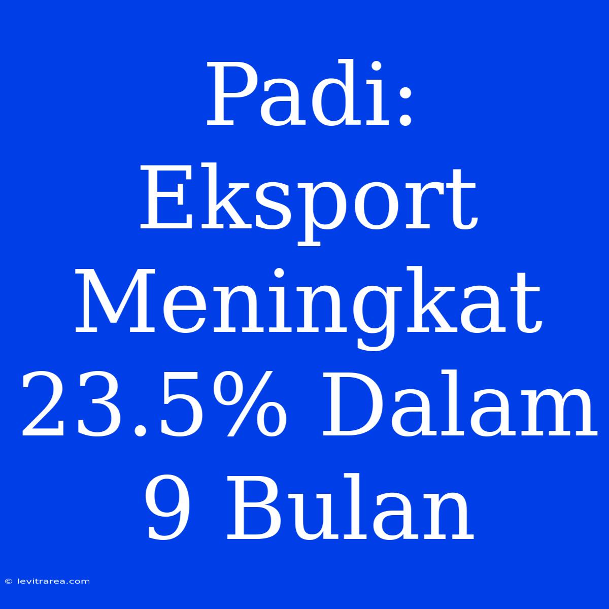 Padi: Eksport Meningkat 23.5% Dalam 9 Bulan