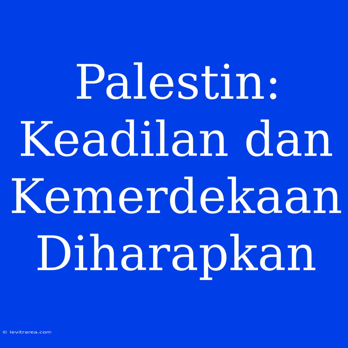 Palestin: Keadilan Dan Kemerdekaan Diharapkan 